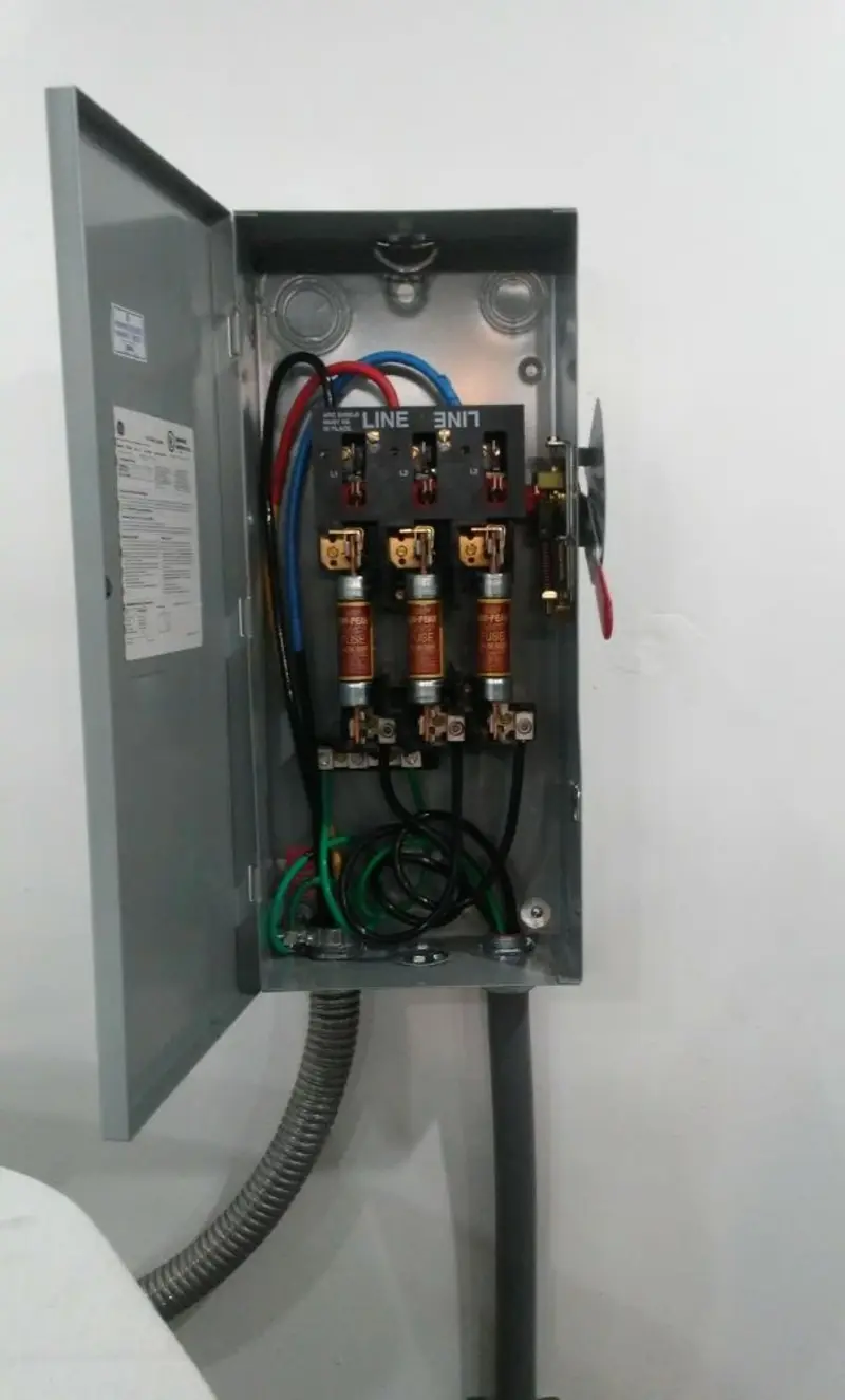 Three-phase disconnect switch installed for Electrical Wiring & Rewiring in Dix
